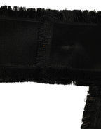 Dolce & Gabbana Black Velvet Wrap Around Tie Cintura Belt