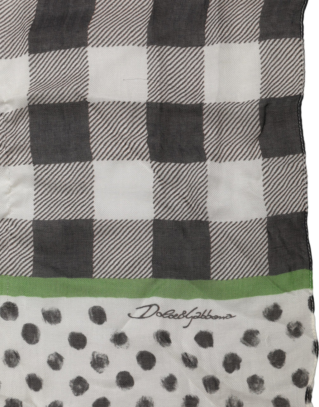 Dolce & Gabbana Black White Napoli Modal Check Shawl Scarf