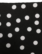 Dolce & Gabbana Black White Polka Dot Square Foulard Scarf
