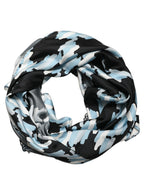 Dolce & Gabbana Black Blue Abstract Silk Shawl Stole Scarf