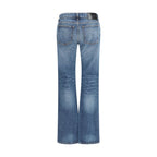 Khaite Blue Cotton Bootcut Jeans