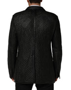 Dolce & Gabbana Black Lamb Leather Double Breasted Jacket