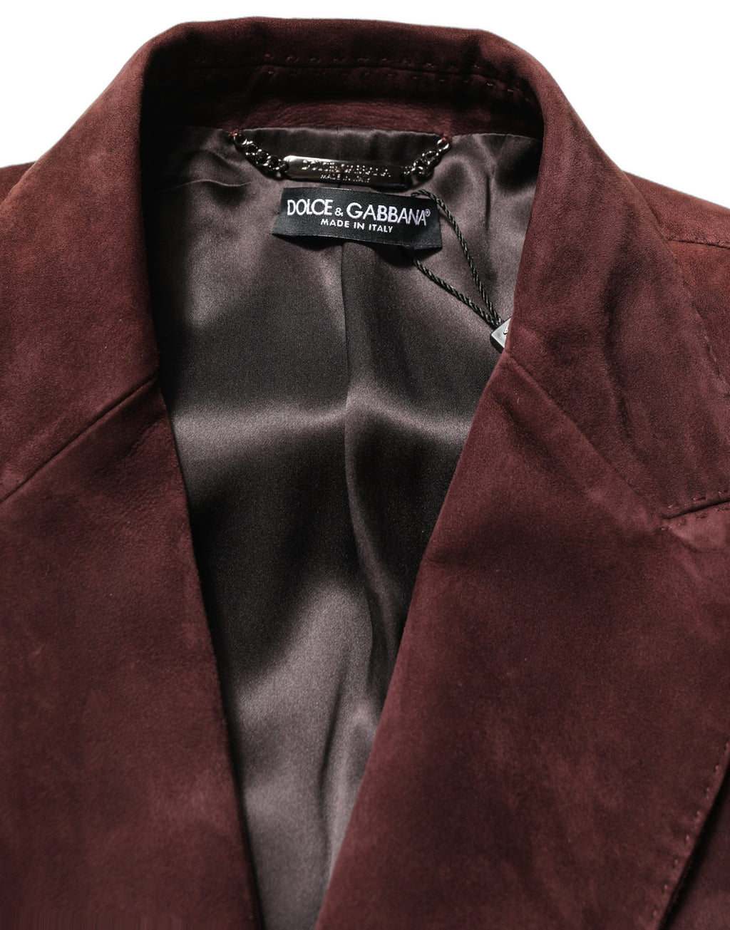 Dolce & Gabbana Brown Lamb Leather Double Breasted Jacket