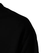 Dolce & Gabbana Black Cotton DG Crew Neck Sweatshirt Sweater