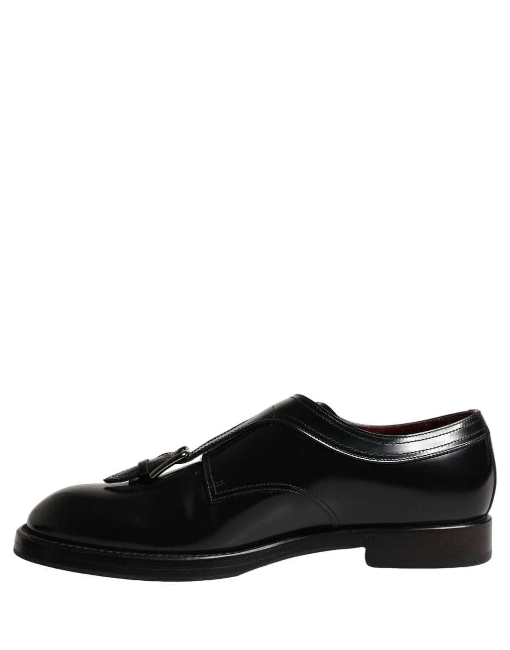 Dolce & Gabbana Black Leather Monk Strap Formal Dress Shoes