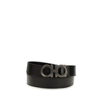 Ferragamo Black Calf Leather Bos Taurus Regular Belt