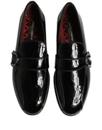 Dolce & Gabbana Black Patent Leather Men Loafers Shoes