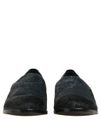 Dolce & Gabbana Blue Suede Slip On Men Slippers Loafers Shoes