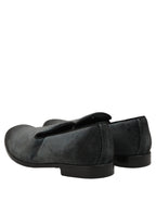 Dolce & Gabbana Blue Suede Slip On Men Slippers Loafers Shoes