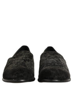 Dolce & Gabbana Black Suede Slip On Men Slippers Loafers Shoes