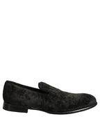 Dolce & Gabbana Black Suede Slip On Men Slippers Loafers Shoes