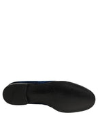 Dolce & Gabbana Blue Suede Slip On Men Slippers Loafers Shoes
