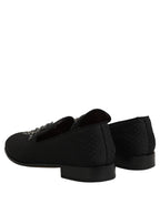 Dolce & Gabbana Black Suede Cross Slip On Men Loafers Shoes