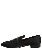 Dolce & Gabbana Black Suede Cross Slip On Men Loafers Shoes
