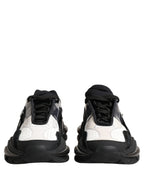 Dolce & Gabbana White Black Logo Airmaster Men Sneakers Shoes