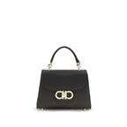 Ferragamo Black Calf Leather Bos Taurus Handbag
