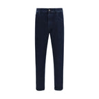 PT Torino Blue Cotton Tapered Jeans
