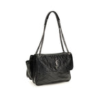 Saint Laurent Black Calf Leather Bos Taurus Shoulder Bag