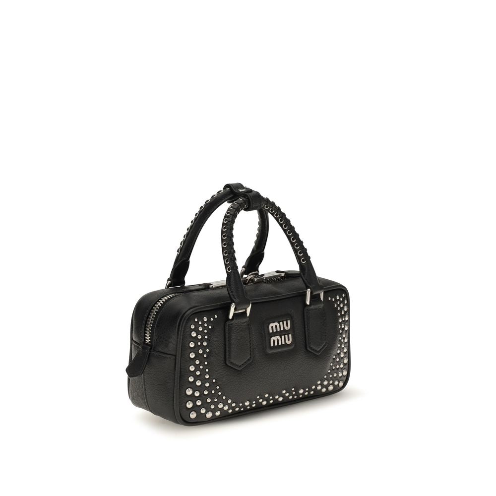 Miu Miu Black Calf Leather Bos Taurus Handbag