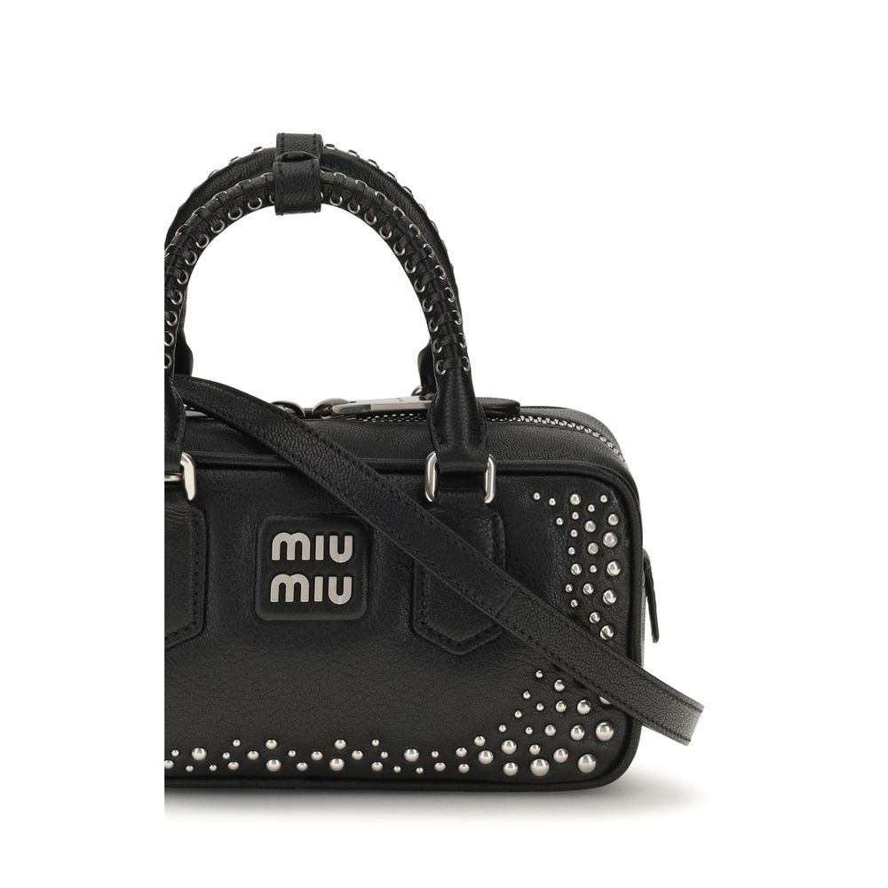 Miu Miu Black Calf Leather Bos Taurus Handbag