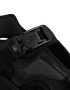 Dolce & Gabbana Black Logo Detailed Men Chunky Sandals Shoes