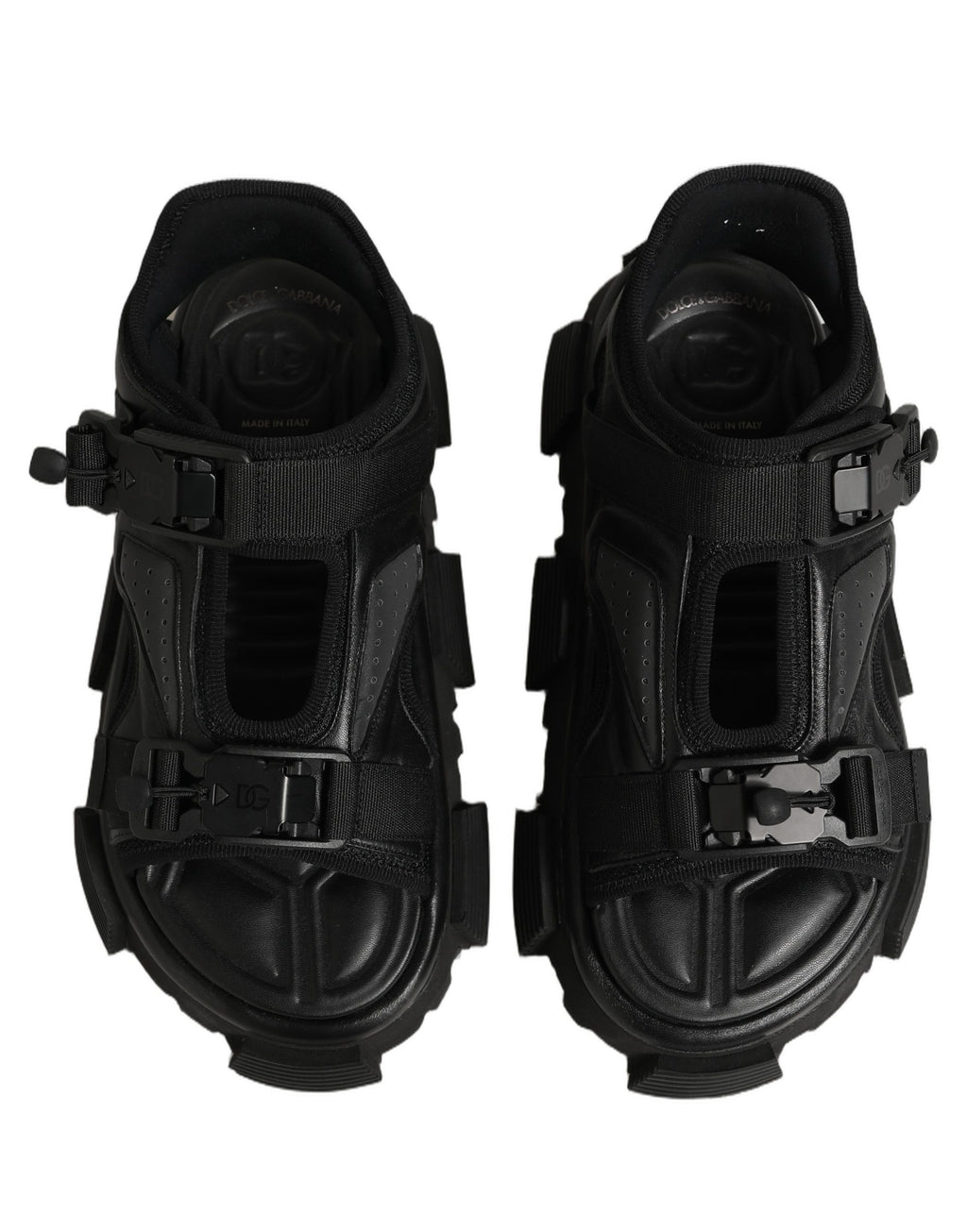 Dolce & Gabbana Black Logo Detailed Men Chunky Sandals Shoes