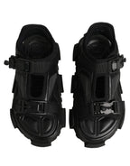 Dolce & Gabbana Black Logo Detailed Men Chunky Sandals Shoes