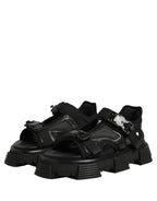 Dolce & Gabbana Black Logo Detailed Men Chunky Sandals Shoes