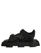 Dolce & Gabbana Black Logo Detailed Men Chunky Sandals Shoes