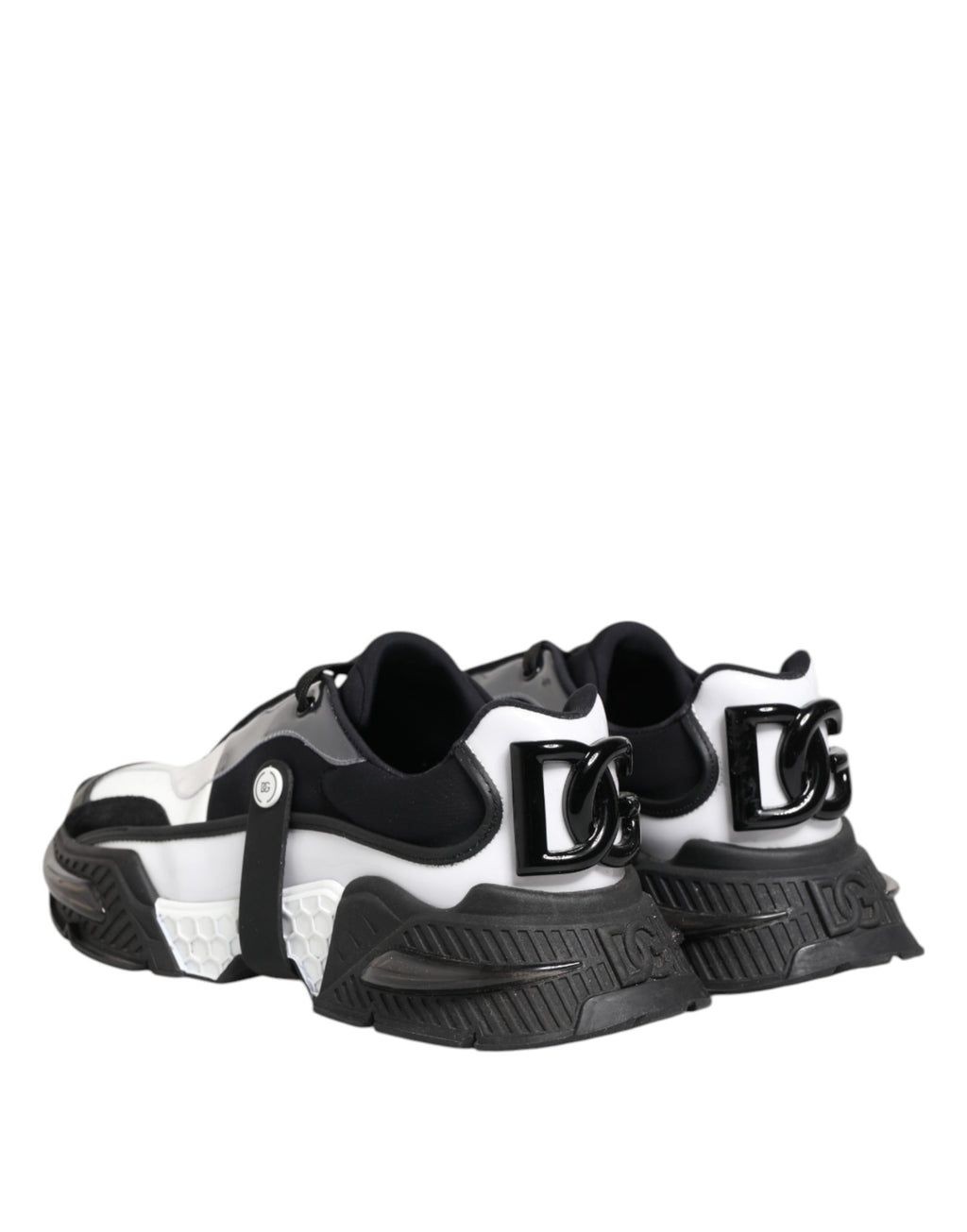 Dolce & Gabbana White Black Logo Airmaster Men Sneakers Shoes
