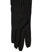 Dolce & Gabbana Black Viscose Long Elbow Length Gloves