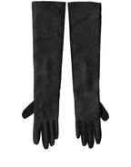 Dolce & Gabbana Black Viscose Long Elbow Length Gloves