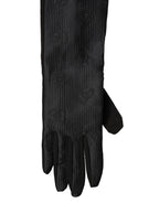 Dolce & Gabbana Black Viscose Long Elbow Length Gloves