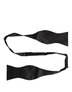 Dolce & Gabbana Men Black 100% Silk Adjustable Neck Papillon Bow Tie