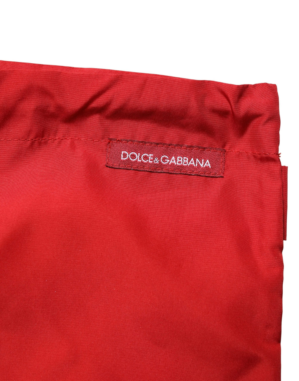 Dolce & Gabbana Red Polyester Drawstring Beach Shorts Swimwear
