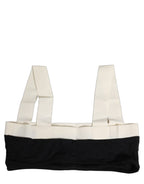 Dolce & Gabbana Black White Cotton Stretch Bikini Top Swimwear
