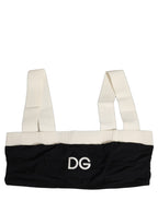 Dolce & Gabbana Black White Cotton Stretch Bikini Top Swimwear