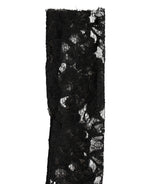 Dolce & Gabbana Sleeves Black Nylon Floral Lace Warmer Arm