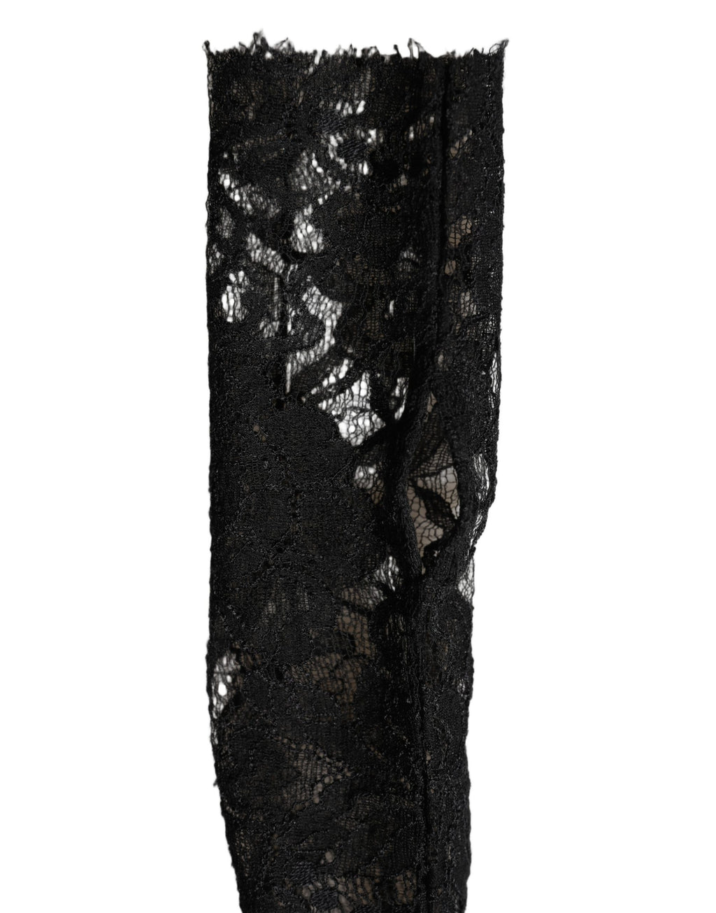 Dolce & Gabbana Sleeves Black Nylon Floral Lace Warmer Arm