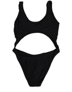 Dolce & Gabbana Black Cutout Logo One Piece Swimsuit Swimwear