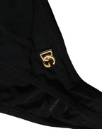 Dolce & Gabbana Black Cutout Logo One Piece Swimsuit Swimwear