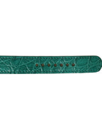 Dolce & Gabbana Green Embossed Leather Gold Buckle Belt Strap Bracelet