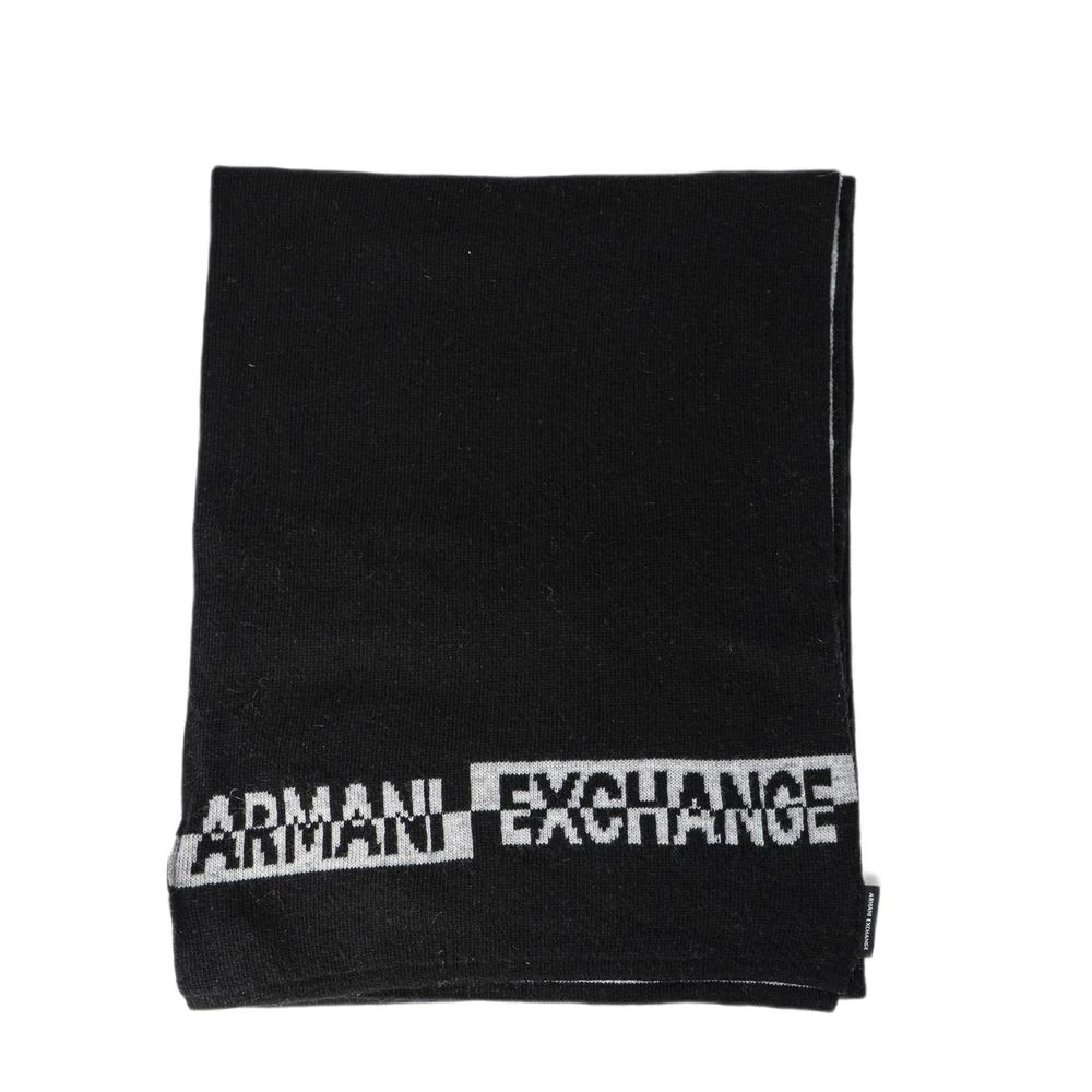 Armani Exchange Black Marabou Scarf