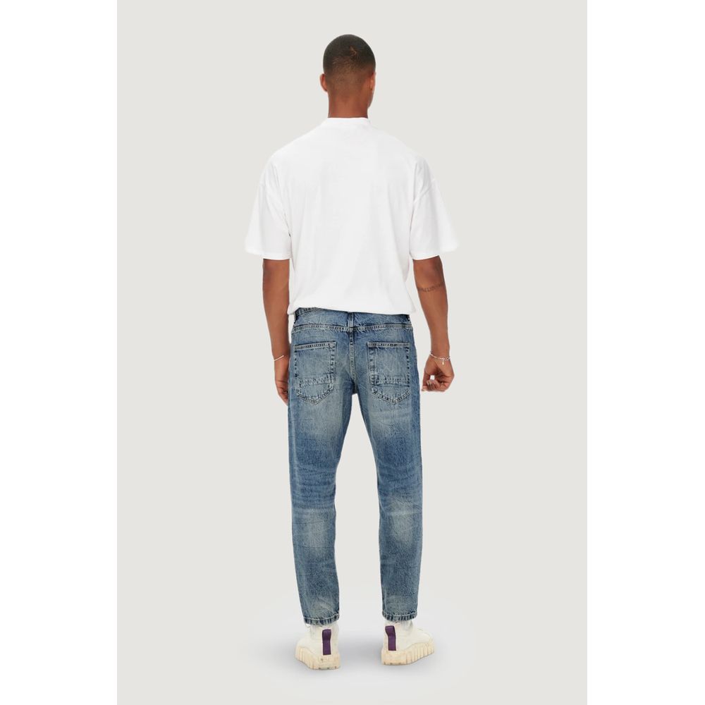 Only & Sons Blue Cotton Slim Fit Jeans