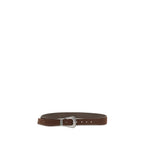 Brunello Cucinelli Brown Suede Leather Regular Belt