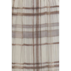 Brunello Cucinelli Beige Silk Midi Skirt