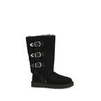 UGG Black Suede Leather Lace-Up Boots