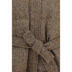 Brunello Cucinelli Brown Wool Oves Aries Coat