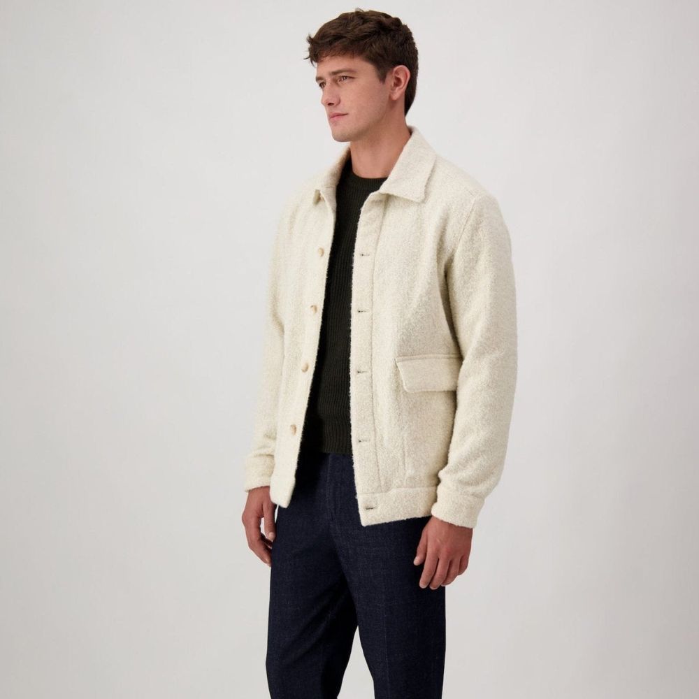 Autore Beige Virgin Wool Full-Length Jacket