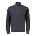 Hugo Boss Blue Cotton Turtleneck